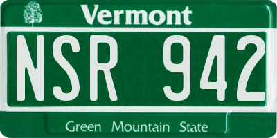 VT license plate NSR942