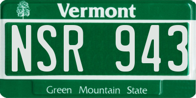 VT license plate NSR943