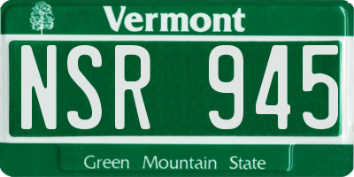 VT license plate NSR945