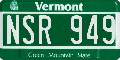 VT license plate NSR949