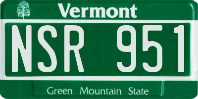 VT license plate NSR951