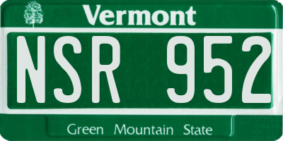 VT license plate NSR952