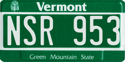 VT license plate NSR953