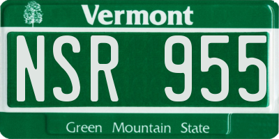 VT license plate NSR955