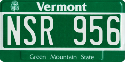 VT license plate NSR956