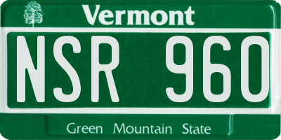 VT license plate NSR960