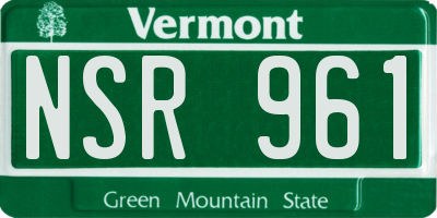 VT license plate NSR961