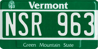 VT license plate NSR963