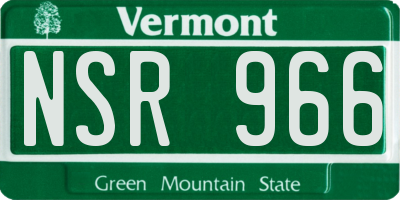 VT license plate NSR966
