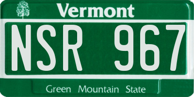 VT license plate NSR967