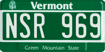 VT license plate NSR969