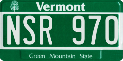 VT license plate NSR970