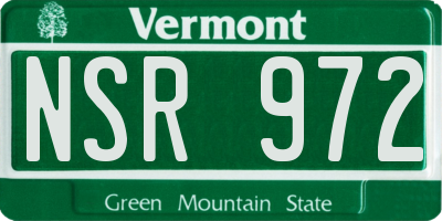VT license plate NSR972
