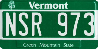 VT license plate NSR973