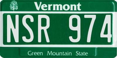 VT license plate NSR974