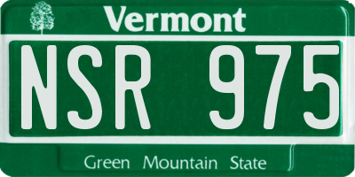 VT license plate NSR975