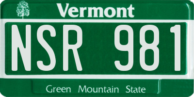 VT license plate NSR981