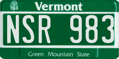 VT license plate NSR983