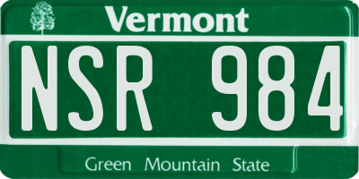 VT license plate NSR984