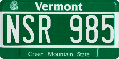 VT license plate NSR985