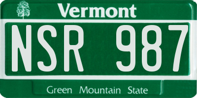 VT license plate NSR987