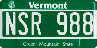 VT license plate NSR988