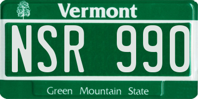 VT license plate NSR990