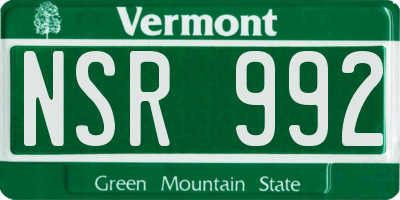 VT license plate NSR992