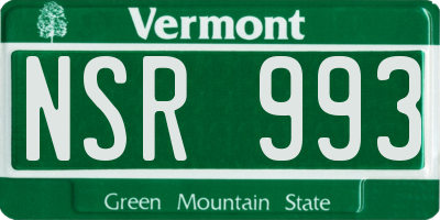 VT license plate NSR993