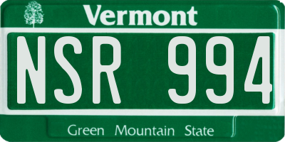 VT license plate NSR994