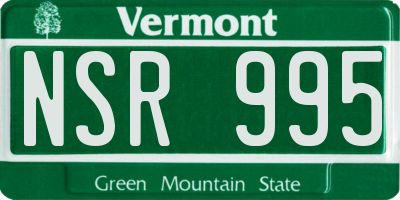 VT license plate NSR995