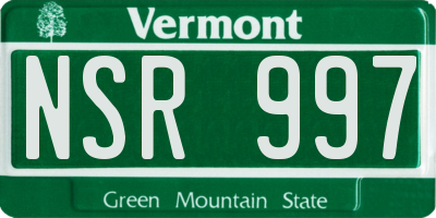 VT license plate NSR997
