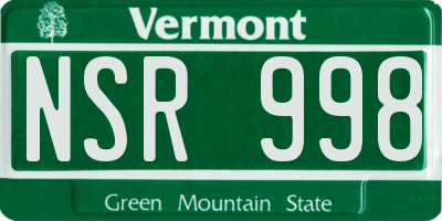 VT license plate NSR998