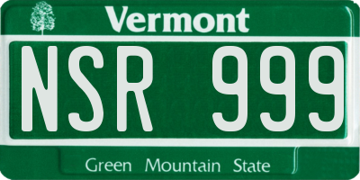 VT license plate NSR999