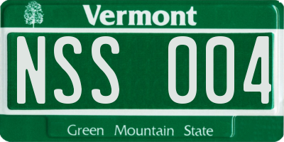 VT license plate NSS004