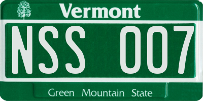 VT license plate NSS007
