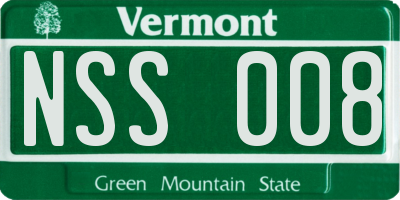 VT license plate NSS008