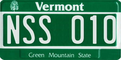 VT license plate NSS010