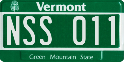 VT license plate NSS011