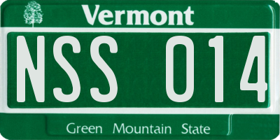 VT license plate NSS014