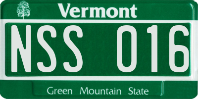 VT license plate NSS016