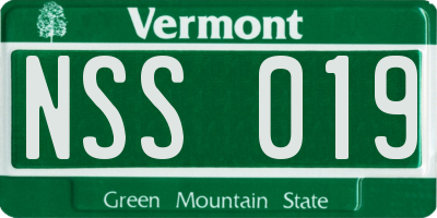 VT license plate NSS019