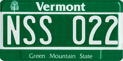 VT license plate NSS022