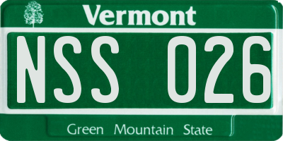 VT license plate NSS026