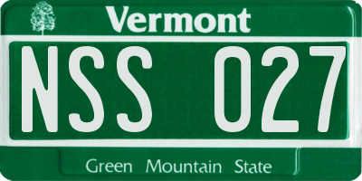 VT license plate NSS027
