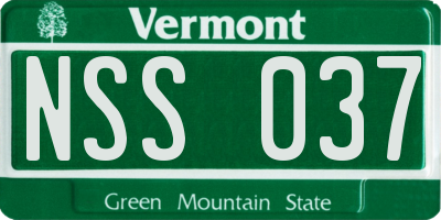 VT license plate NSS037