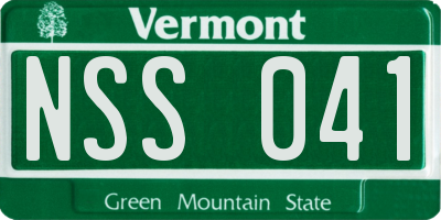 VT license plate NSS041