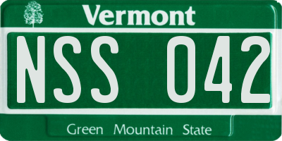 VT license plate NSS042