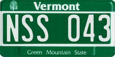 VT license plate NSS043