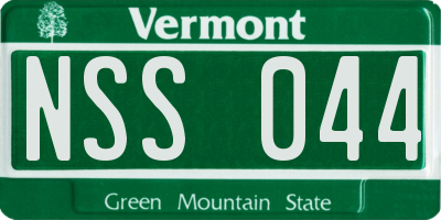 VT license plate NSS044